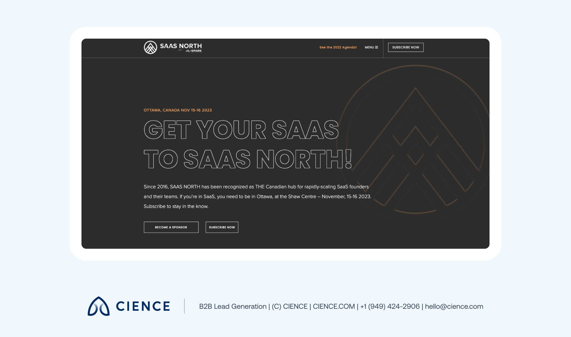 SAAS NORTH Ottawa conference with Canadian SaaS founders and investors at main stage